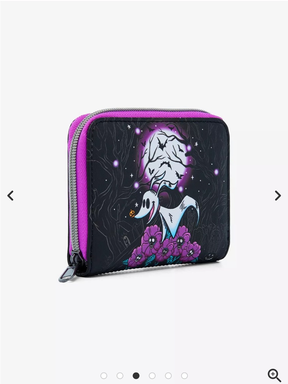 Loungefly The Nightmare Before Christmas Zero Moon Doodle Mini Zipper Wallet - Picture 3 of 7